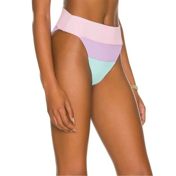 Beach Riot Alexis Pastel Pink and Mint Bikini Bottom